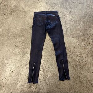 Hudson Skinny Jeans With Zipper Detail Shiny Electric Blue Size 28 / 6